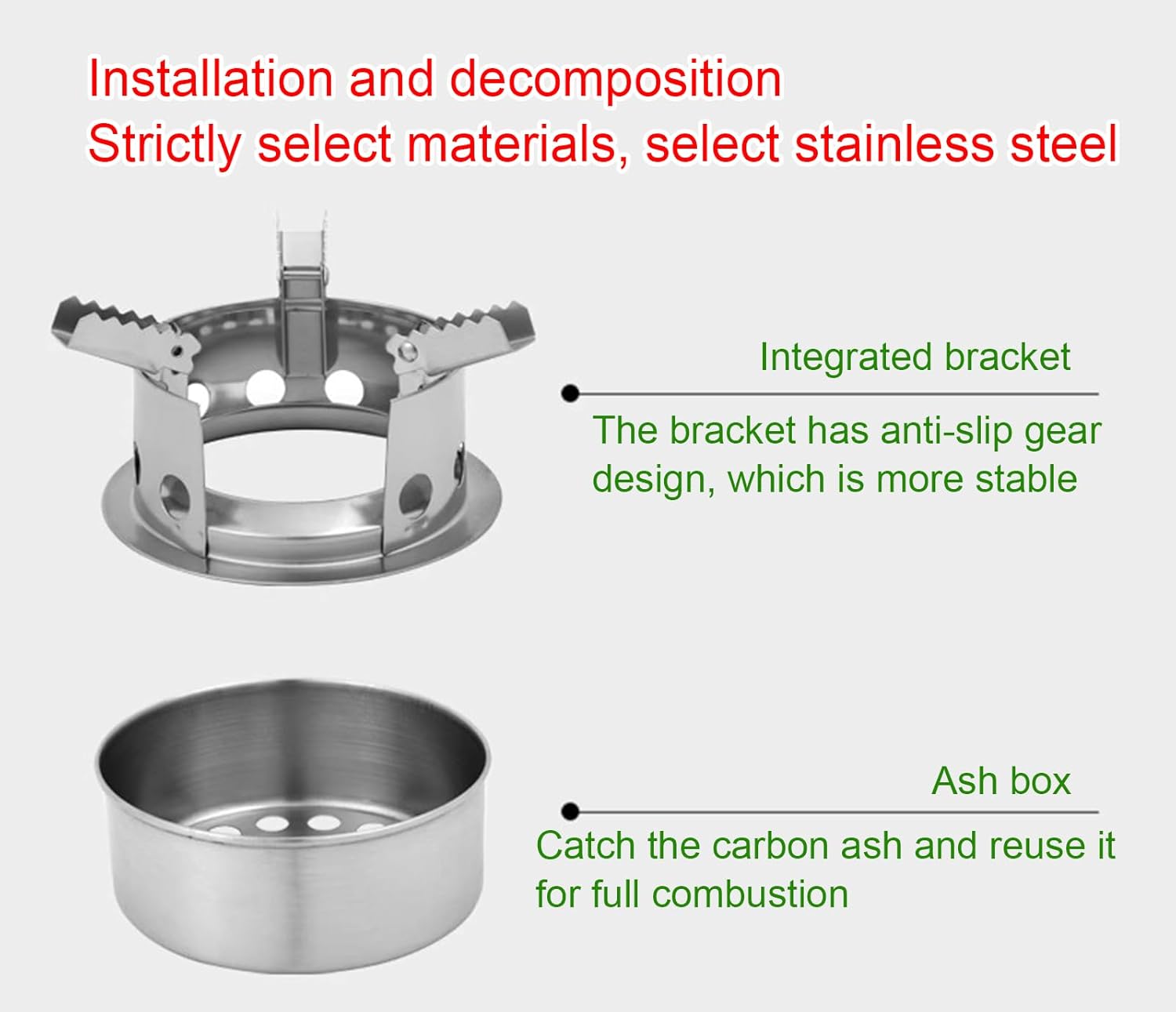 Smokeless Fire Pit with Stand Portable Stainless Steel Bonfire Pit Outdoor Wood Burning Firepit for Outside Patio Camping,Large
