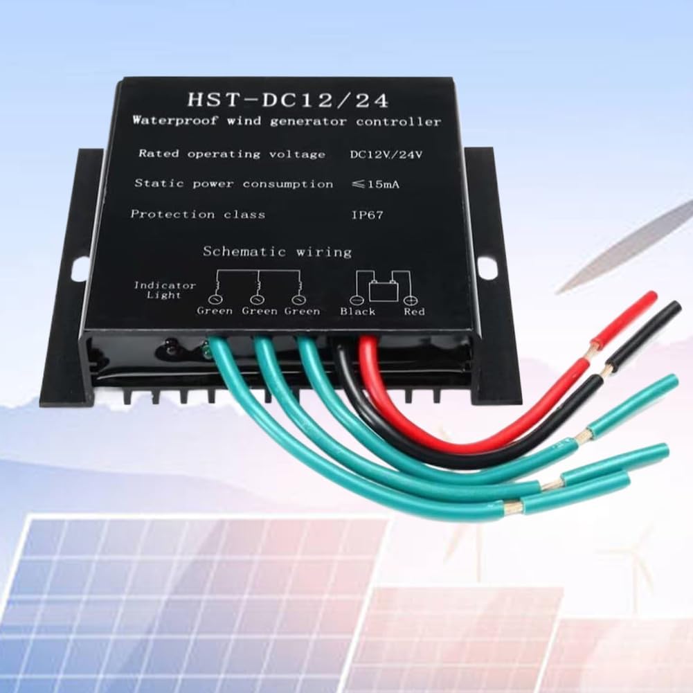 12000W Waterproof Wind Turbine Power Generator Charge Regulator,DC12V 24V 48V 220Vwind Turbine Controller for Wind Power Generation Systems (Black)