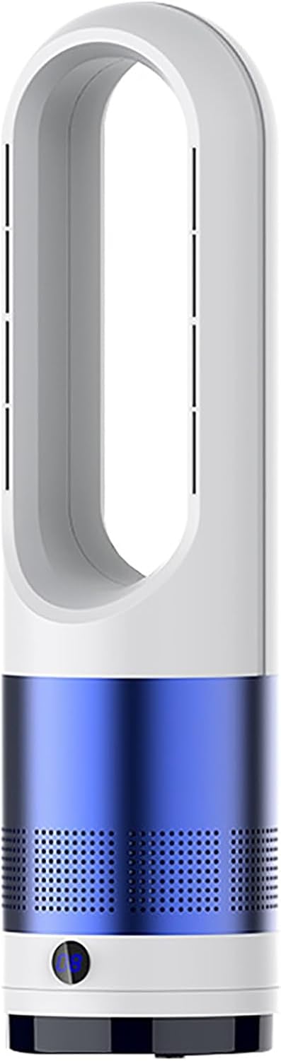 Bladeless Fan, Quiet Oscillating Tower Fan with Remote, Office Floor Fan, Air Circulation Fans, Hot and Cold, Can Be Used All Year Round；8 Air Speeds, Timed Appointments(Blue)