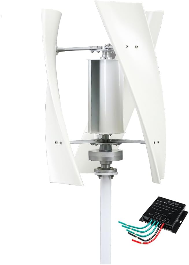 1500W Portable Vertical Wind Turbine Generator,12V 24V 48V 3 Blade Magnetic Levitation Wind Turbine with Charge Controller Low Wind Speed Starting,24v