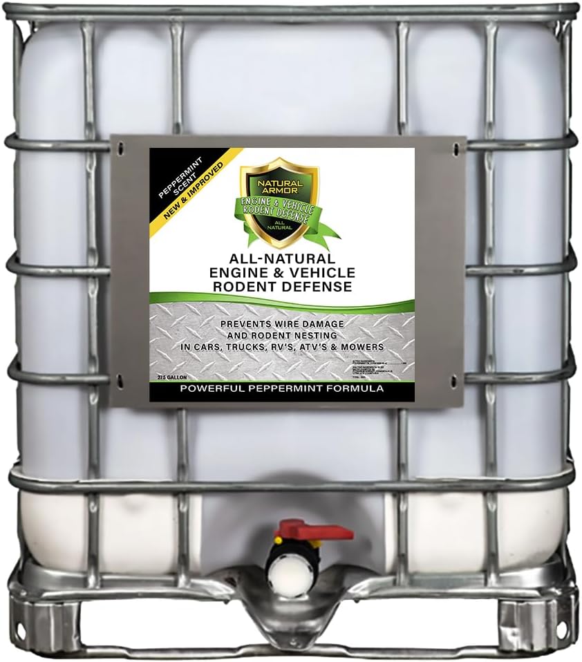 Mice/Mouse, Rat, Squirrel & Rodent Wire, Engine & Vehicle Protection Spray Prevents Chewing & Nesting for Cars, Trucks, RV’s, ATV’s. Great for Winter Protection. Ready to Use (275 Gallon Tote)