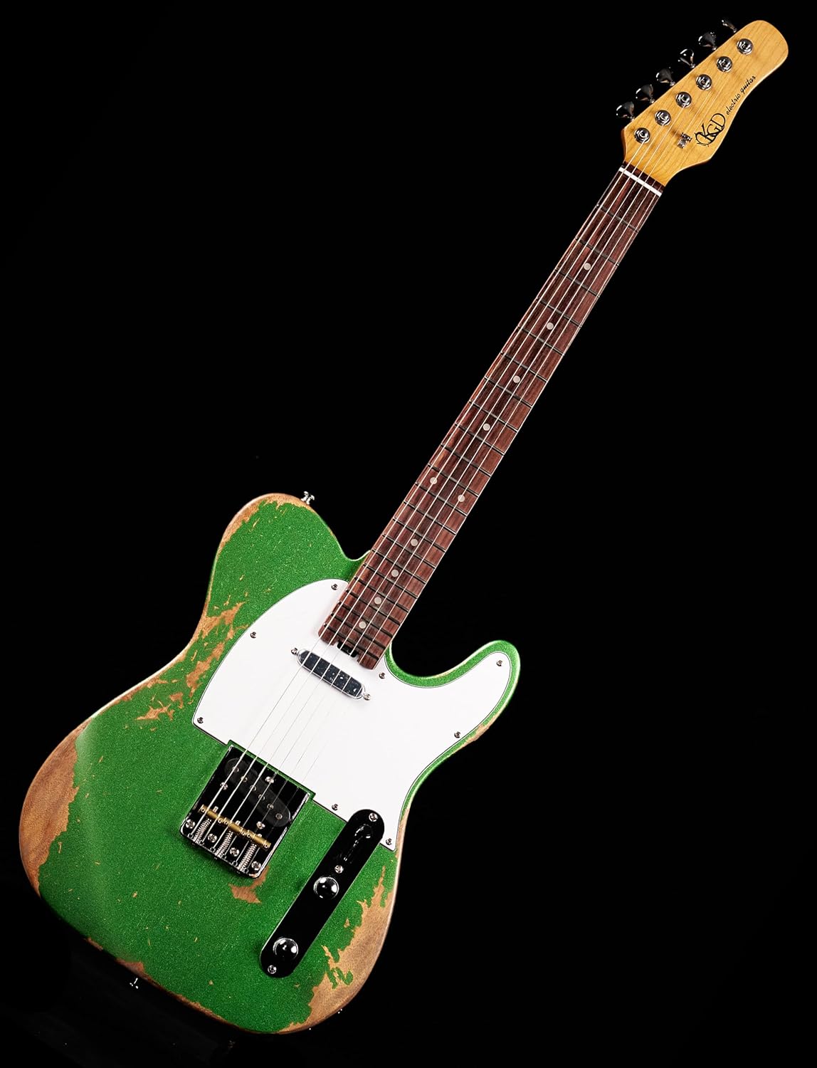 KGD Relic electric guitar mahogany body carbonized maple neck rosewood fretboard 6-string solidbody electric guitar S-S pickupsbrass barrel saddle bridge