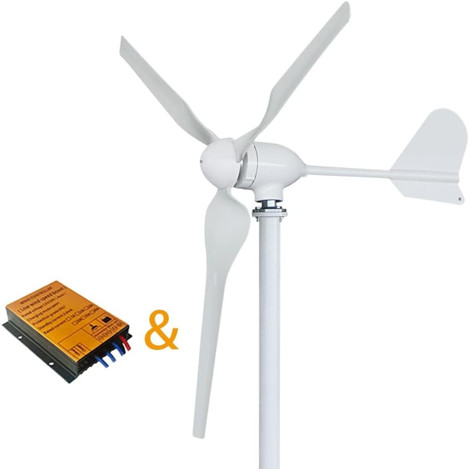 Wind Turbine, Horizontal Energy Wind Generator 1500W Turbine MPPT Controller 12v 24V 48V Low Noise Medium Windmill Household Small(MPPT Controller,12V)