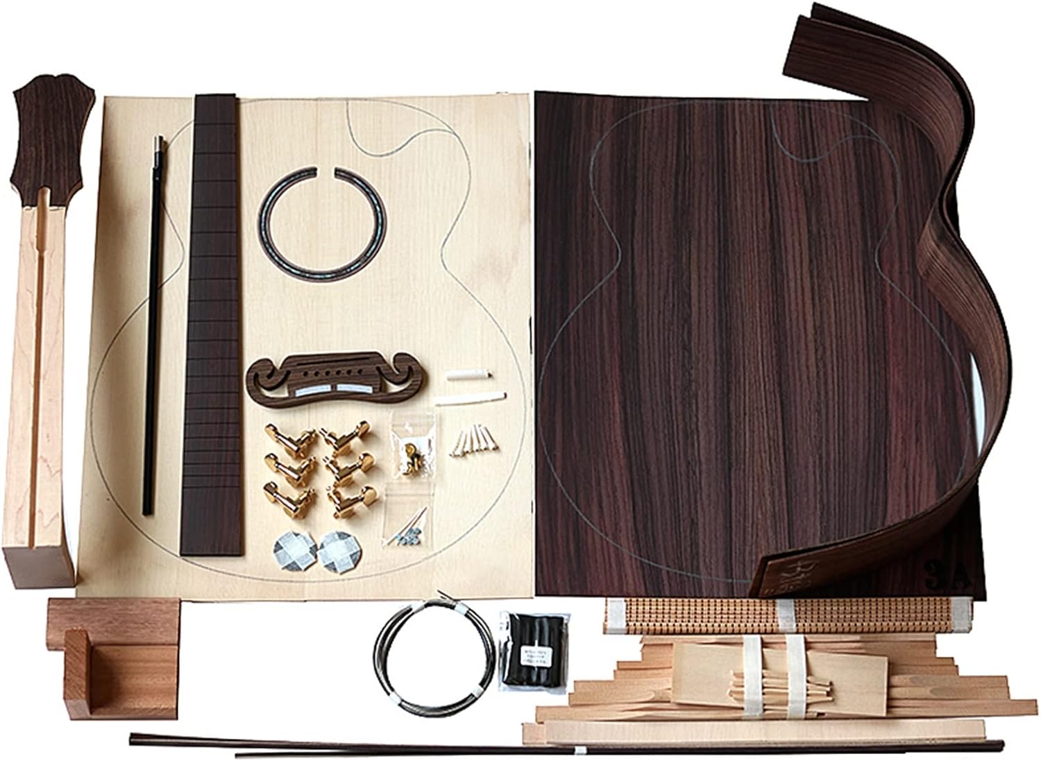 43 Inch 42 Inch Full Single Folk Guitar Accessories Making Material Set Combination Rosewood Guitar DIY Guitar Kit (Color : 1)