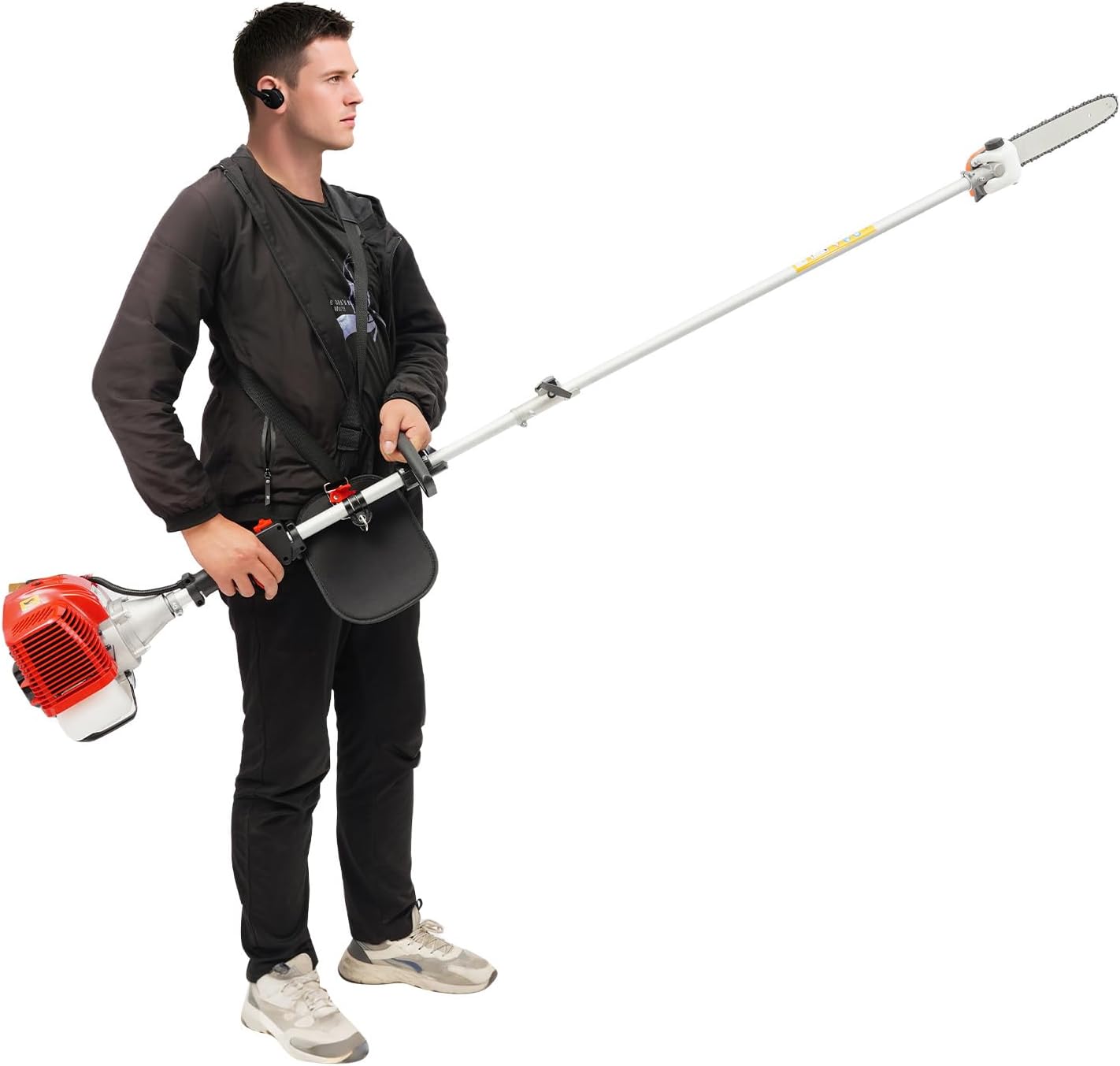 2-Stroke 1.25kw 43cc Gas Trimmer Saw,Gas Powered Pole Saw,Pruner Chainsaw,Blade Outdoor Garden Tree Trimmer Set,String Trimmer Pole Saw Brush Cutter Tool Kits for Tree Trimming Trimmer