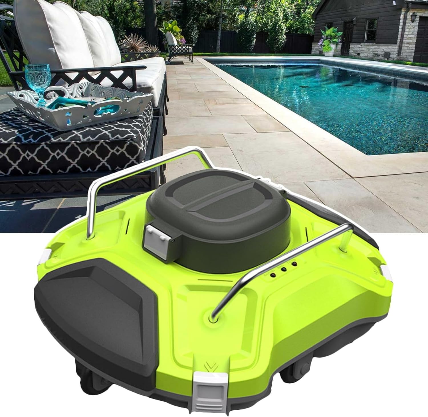 Pool Vacuum Cleaner Above Ground Pools, Smart Navigation, Plastic, High Efficiency, Long Battery Life, Strong Suction