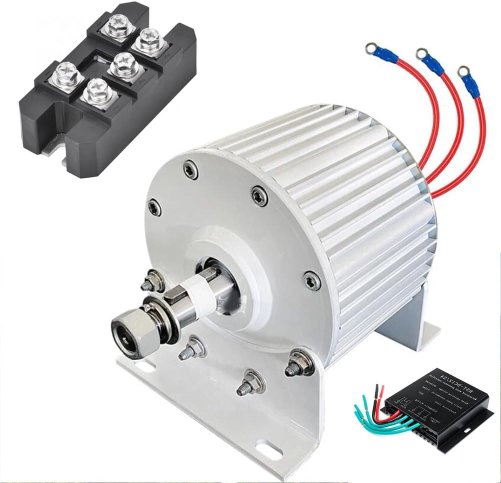 High Power 3000W110V/220V Gearless Permanent Magnet Generator Three-Phase AC Rare Earth Alternator with Controller for Wind Turbine (Low Noise,with Base)