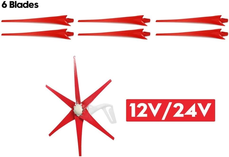 800W Wind Turbine Generator, 12V/24V Small Windmill Kit, 6-Blade Wind Power System for Boats, RVs, Cabins, or Home Use - Efficient Renewable Energy Solution