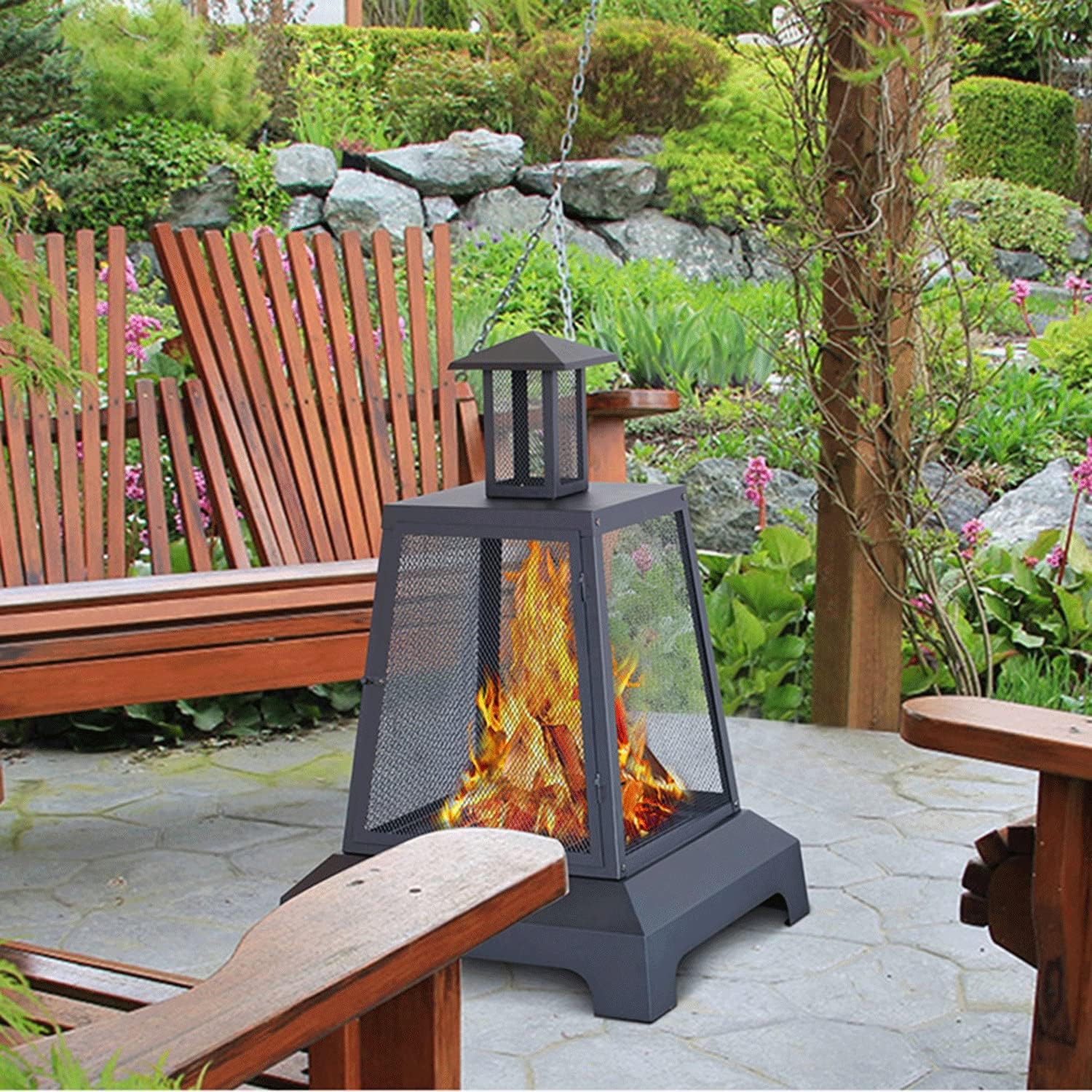 Wood Stove,Firepit,Outdoor Wood Burning Firepit,Bonfire Fire Pit,28in W×42in H,Smokeless Fire Pit,for Wood Burning and Low Smoke Great Camping Stove