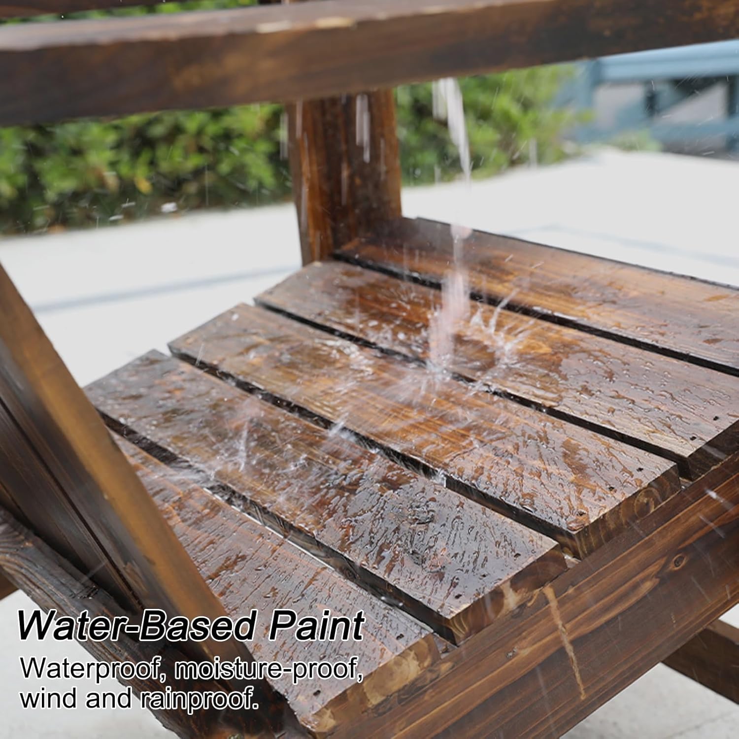 Garden Benches for Outdoors, Double Person Patio Bench, Perfect for Beach, Pool, and Fire Pit Seating, 550 Lbs Load-Bearing(Brown)