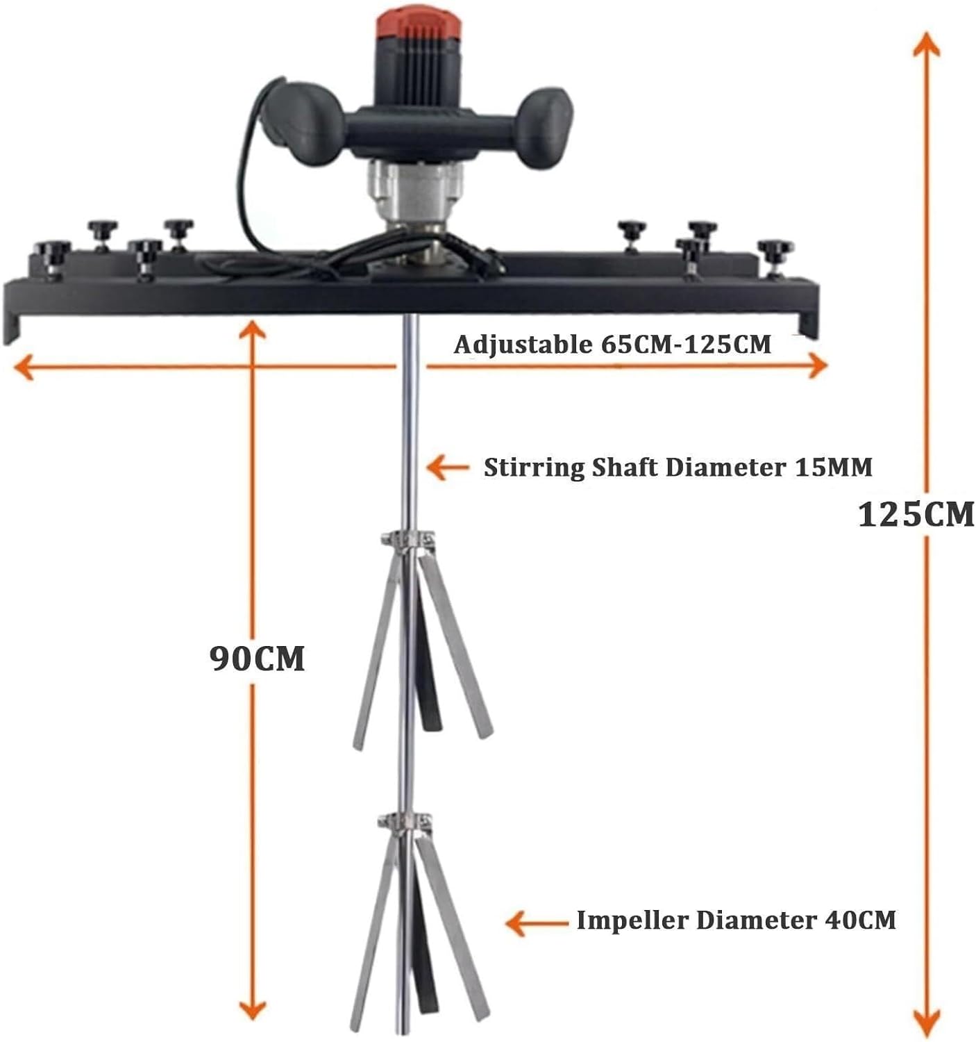 Paint Mixer,3280W Electric Tank Mixer Machine,Commercial Barrel Drum Stirrer with Support Hanger,Folding Propeller,for Ink Dissolver Agitator