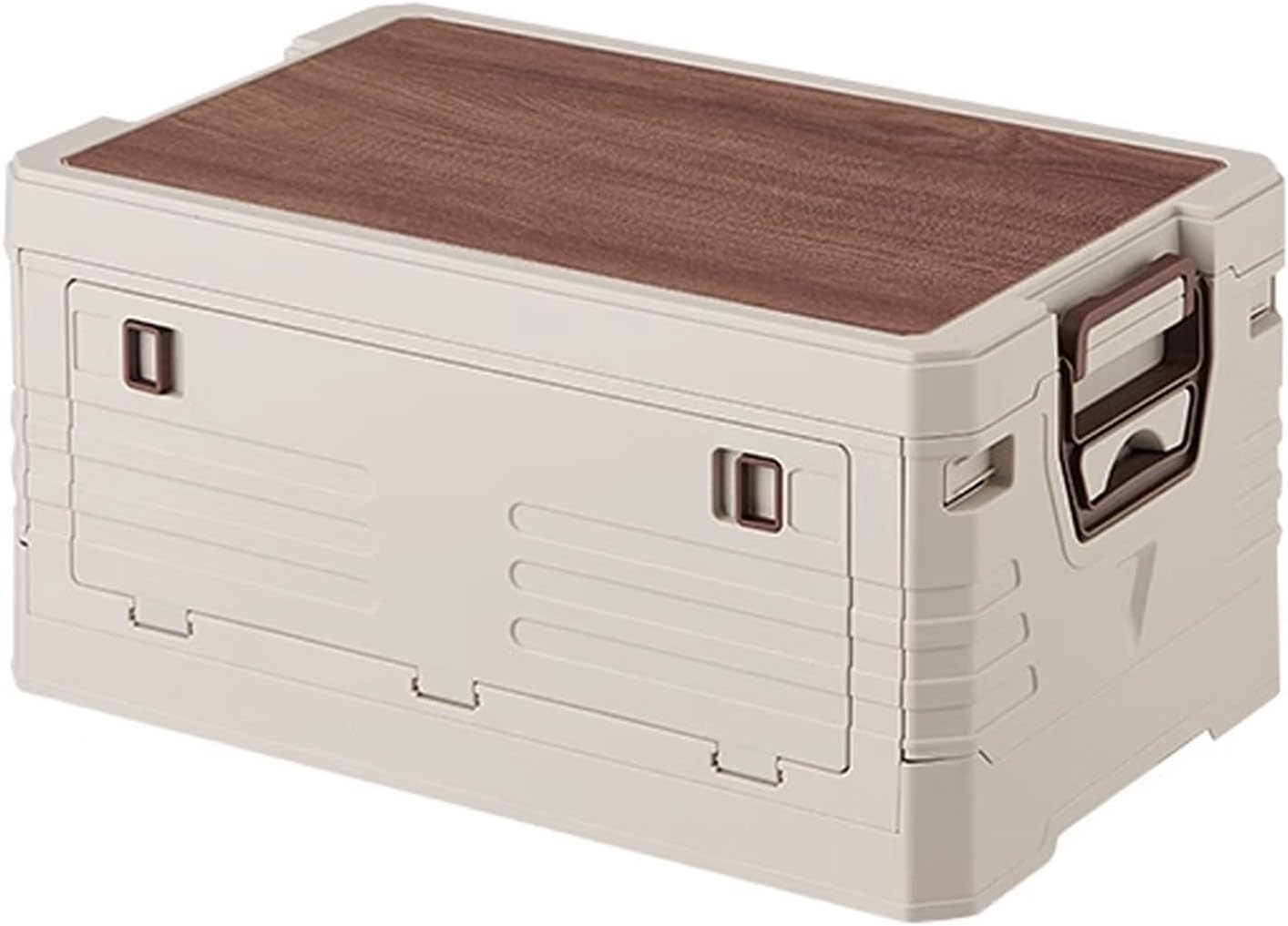 Outdoor Storage box Deck box With a Cutting Board lid non Slip Handle and Stackable Airtight Container Suitable for Camping Home Garage and RV Settingss(Off-whitess,Large)