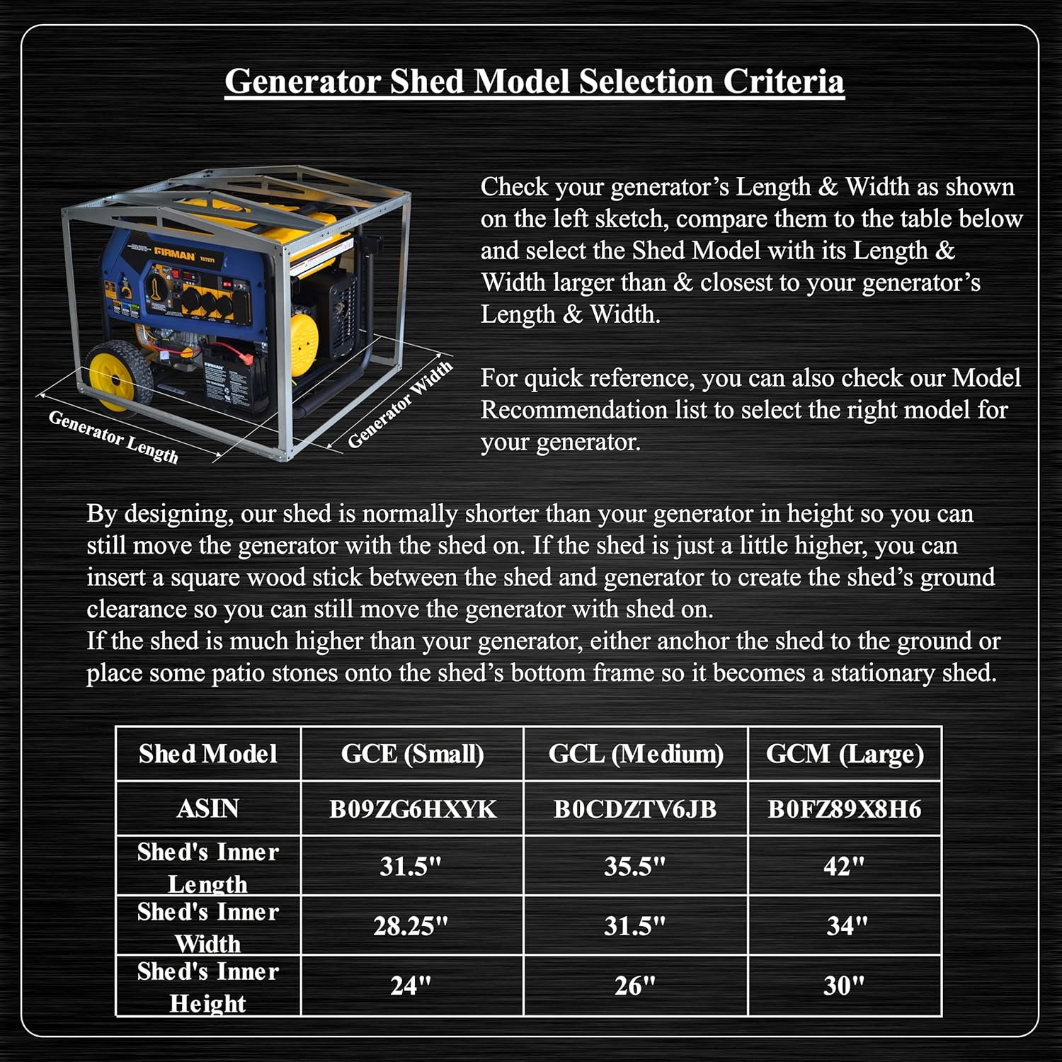 Generator Shed - Combining Generator Covers While Running & Generator Covers for Outside Storage into one. A Compact Generator Running Cover & Enclosure Built On Steel Frame (GCE)