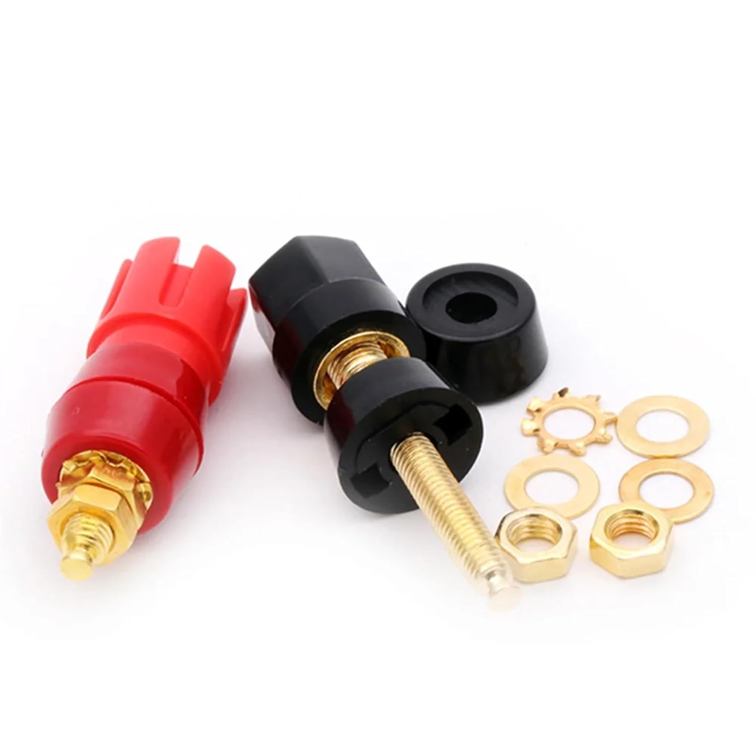 20pcs Gold Plated Copper Adaptor Large Current Amplifier Audio Terminal 4mm Banana Socket Brass Binding Post Connector