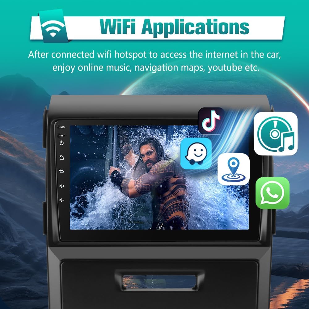 AWESAFE [2GB+32GB] Car Stereo for Ford F150 F-150 2009 2010 2011 2012 with Wireless CarPlay Android Auto, 9