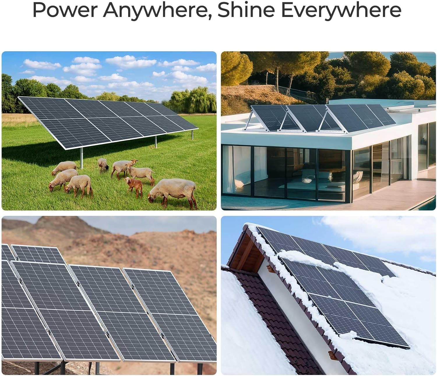 Renogy Solar Panels 590W 12V/24V Bifacial Solar Panel Monocrystalline On/Off Grid Application Rigid Total 1180 Watt Solar Panel High Efficiency Durable for Homes Roof RV Boat Camping 2PCS Black