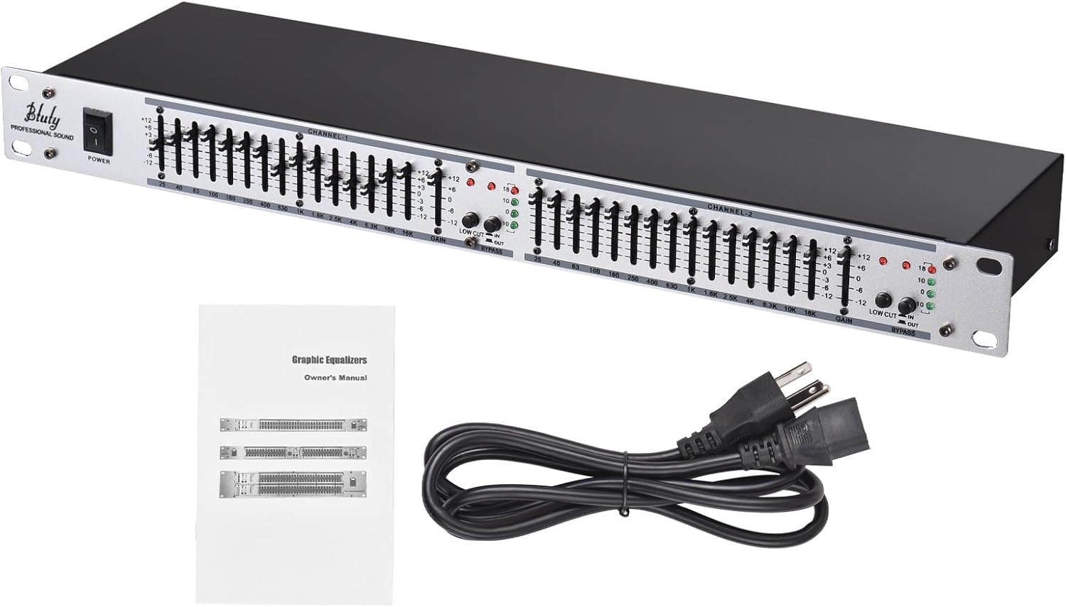 15-Band Equalizer Audio Equalizer EQ-215 Dual Channel 1U Rack Mount 2-channel Stereo Graphic Equalizer Stereo Equalizer Graphic Equalizer