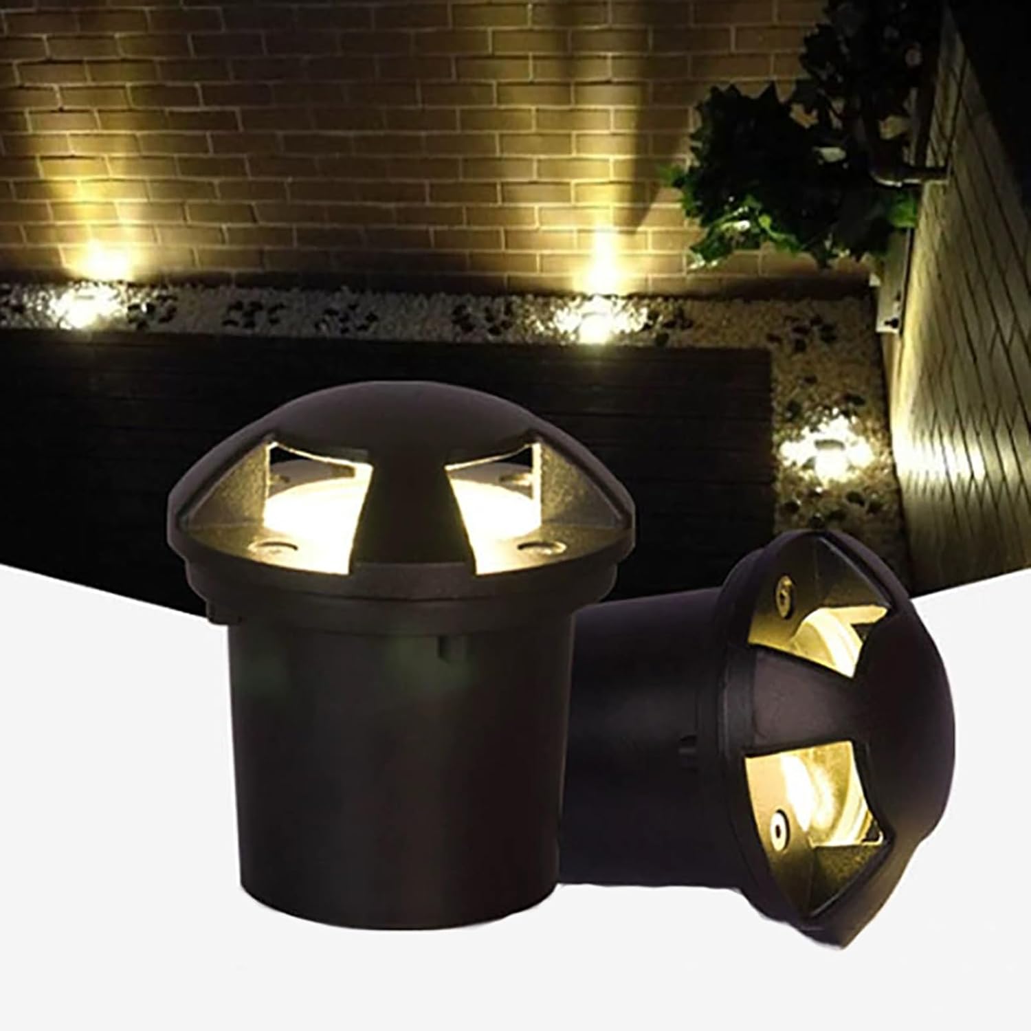 Outdoor Buried Lights - LED Landscape Light, 12V Warm White Ground Spotlight, IP67 Waterproof Recessed Floor Decorate Lighting Wall Light, Garden Decoration Path Lights(24w,Three Sided)