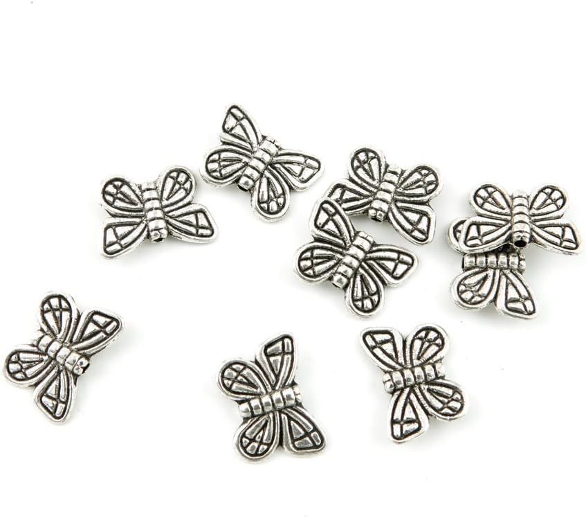 Jewelry Making Charms Antique Silver Tone Color Jewellery Charme Findingss Bulk Wholesale Suppliers Arts Crafts K2LF8 Butterfly Loose Beads