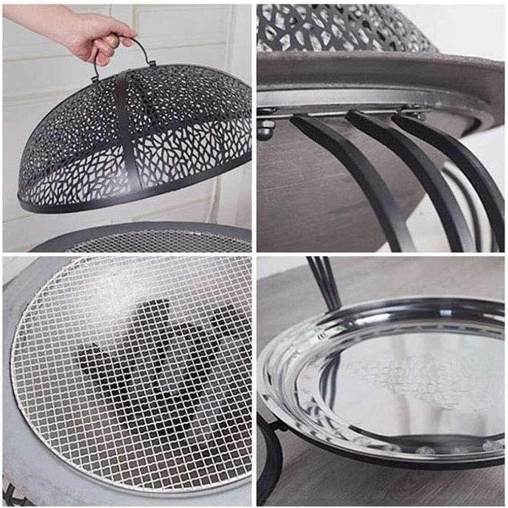 Fire Pits Patio Fire Steel Grill Fire Pit Bowl with Mesh Spark Sn Cover