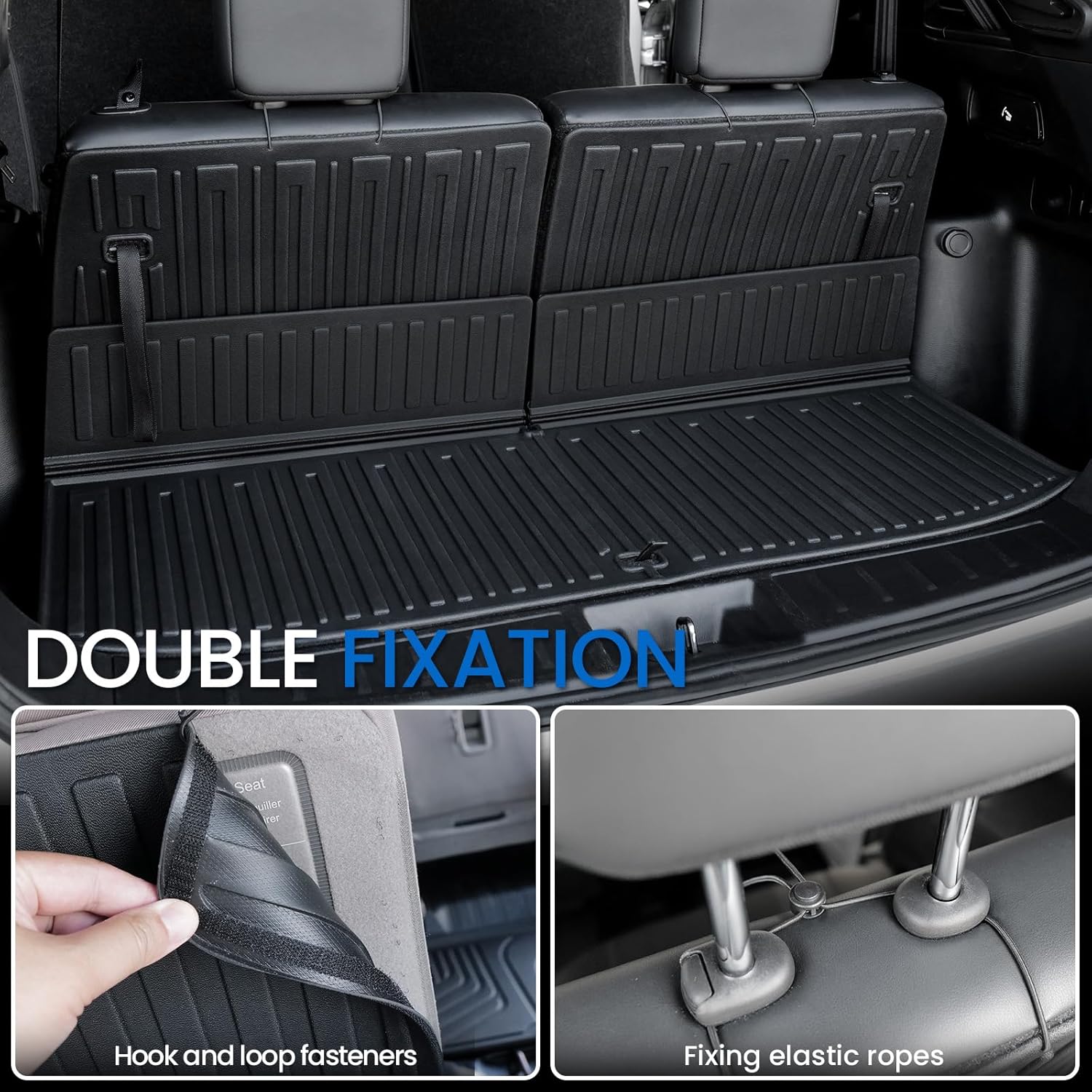 Floor Mats Cargo Mat Set for 2022-2025 Mitsubishi Outlander (Not Fit Sport or PHEV), All Weather TPE Backrest Mat Trunk Mat Cargo Liner Accessories(Floor Mats+Backrest Mats+Cargo Mat)