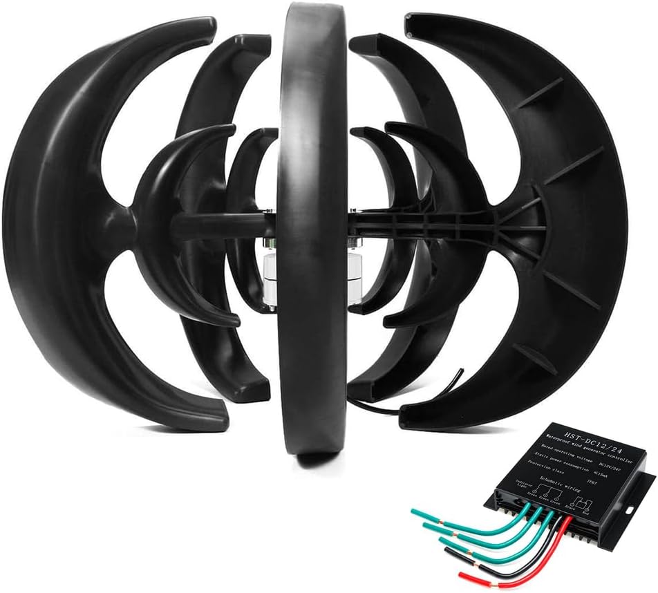 48v,12000W Wind Turbines Kit, 12V-220V 5 Blades Power Generator for Boat Charging Black Lantern Type Industrial Energy Equipment Wind Generator