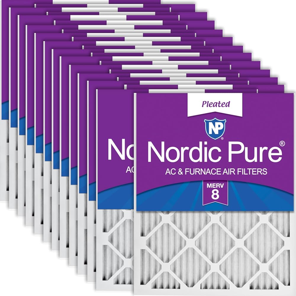 Nordic Pure 13x21.5x1 (Actual Size: 13 x 21 1/2 x 3/4) Carrier Replacement MERV 8 Air Filters 24 Pack