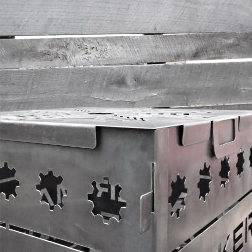 Incinerator Extra Large - Portable Burn Box - Burn Barrel - Burn Cage - Metal Backyard Burn Bin - Contained Fire Pit for Controlled Burns