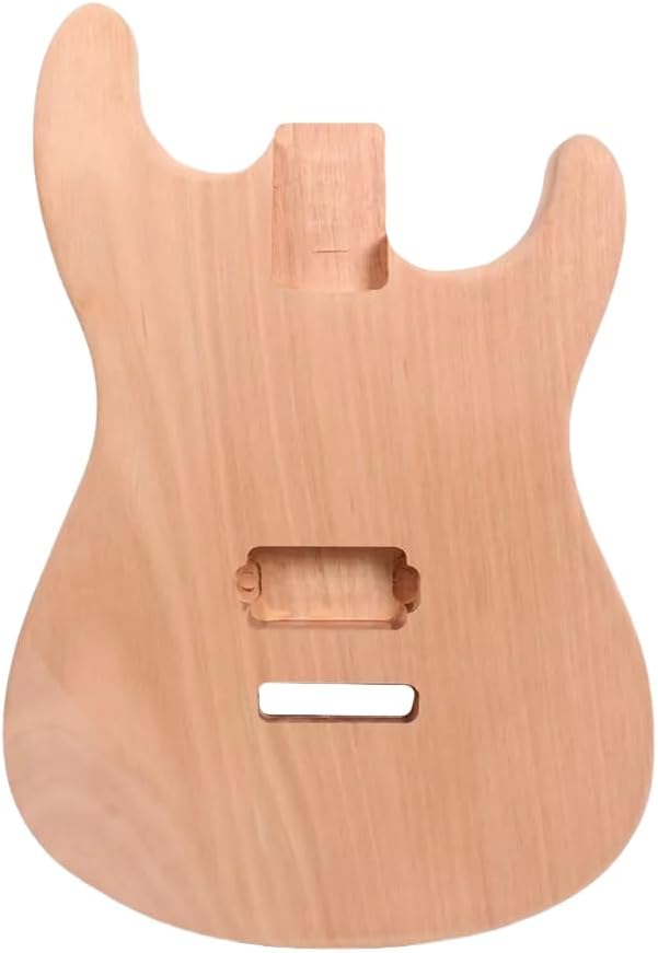 yinfente Unfinished Mahogany Electric Guitar Body DIY Replacement Bolt On Heel Pocket Natural