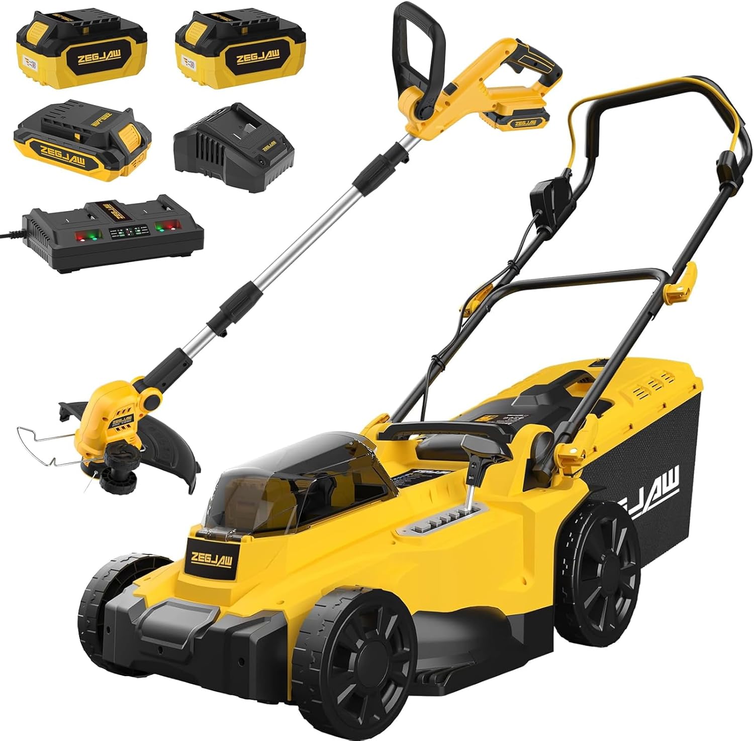 15-Inch Lawn Mower Cordless and 12-Inch 20V Weed Wacker Cordless