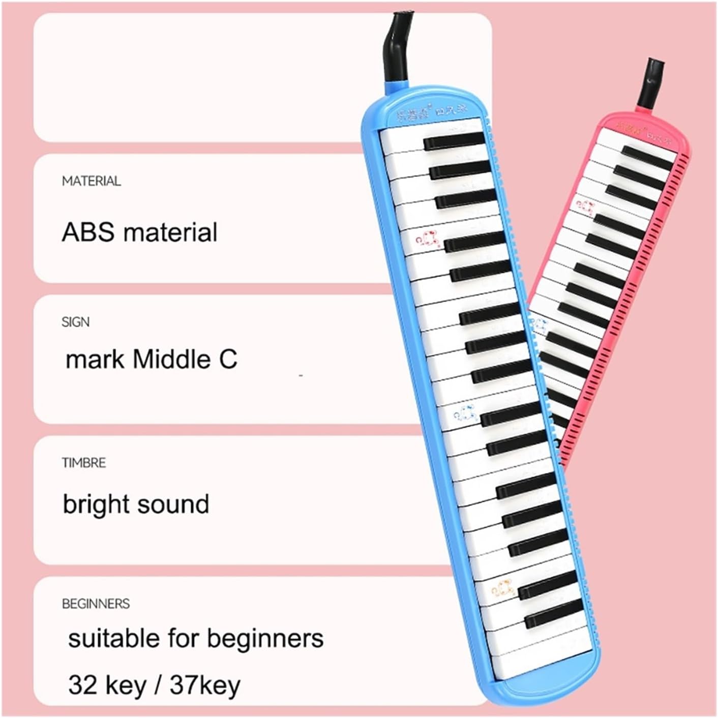 Melodica 37 Key Melodica Keyboard Harmonica Combo Pianica Air piano Portable With Carrying Bag Mouthpiece for Beginner(37 keys blue)