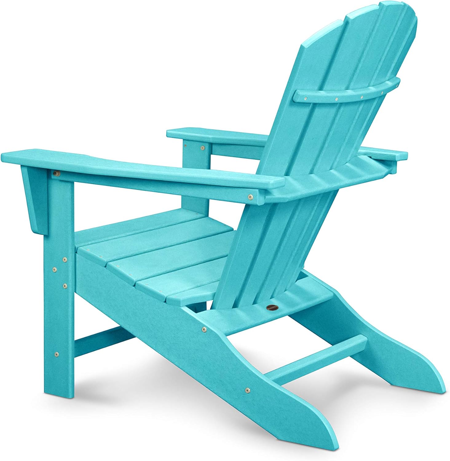 POLYWOOD Adirondack Chair, Shore Line Collection, HDPE Outdoor Patio Furniture, Fire Pit Poolside Chair, All-Weather, Aruba Blue, Made in USA