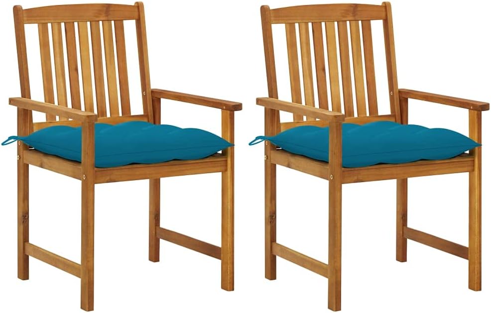 Patio Chairs with Cushions 2 pcs Solid Acacia Wood,Acacia Wood Patio Chairs with Cushions for Outdoor Comfort and Rustic Charm Outdoor Furniture, Outdoor Chairs
