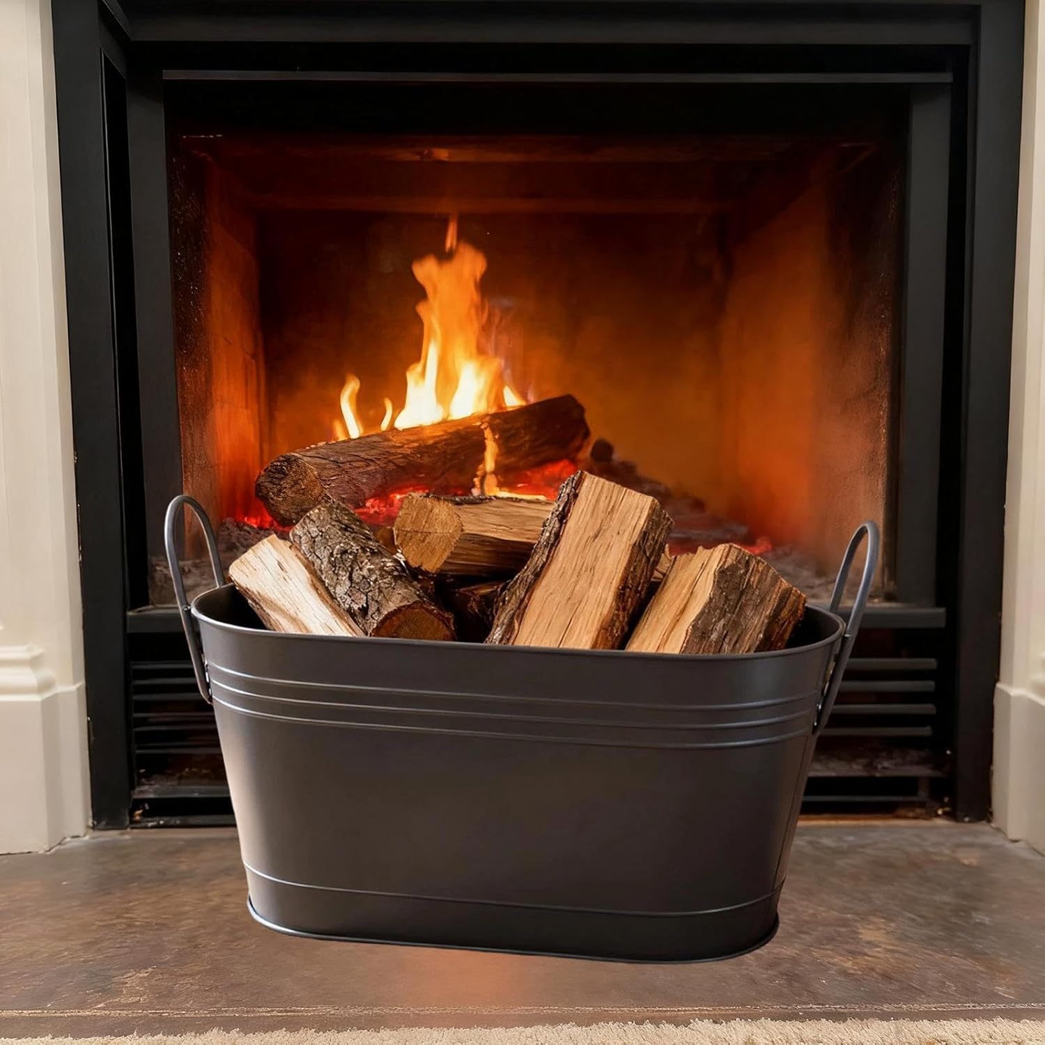 Ash Bucket Multifunctional Unique Fireplace Tool Holder Portable Sturdy Fire Pot Brazier Firepit Pot for Yard