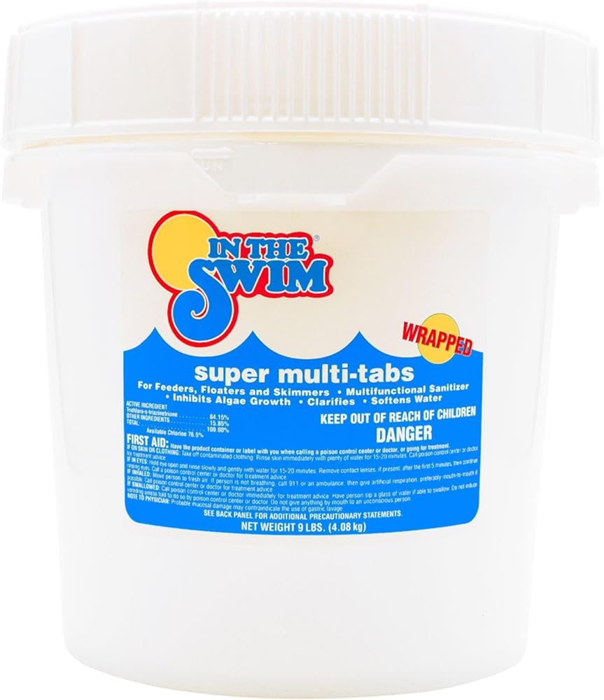 In The Swim 3 inch 5-in-1 Super Multi-Tabs – Swimming Pool Sanitizer – Chlorine - Algaecide - Stabilizer - Clarifier - 9 Pounds
