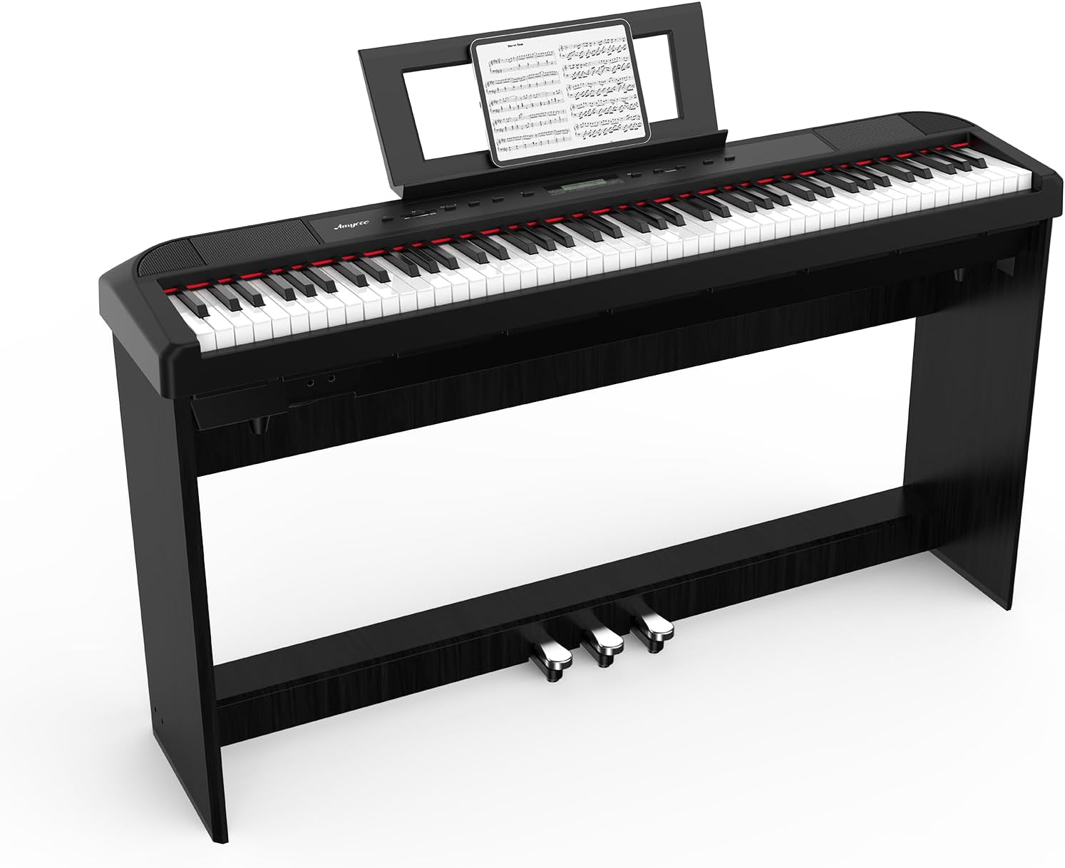 Portable 88 Keys Weighted Digital Piano for Beginner, Electric Piano with Furniture Stand