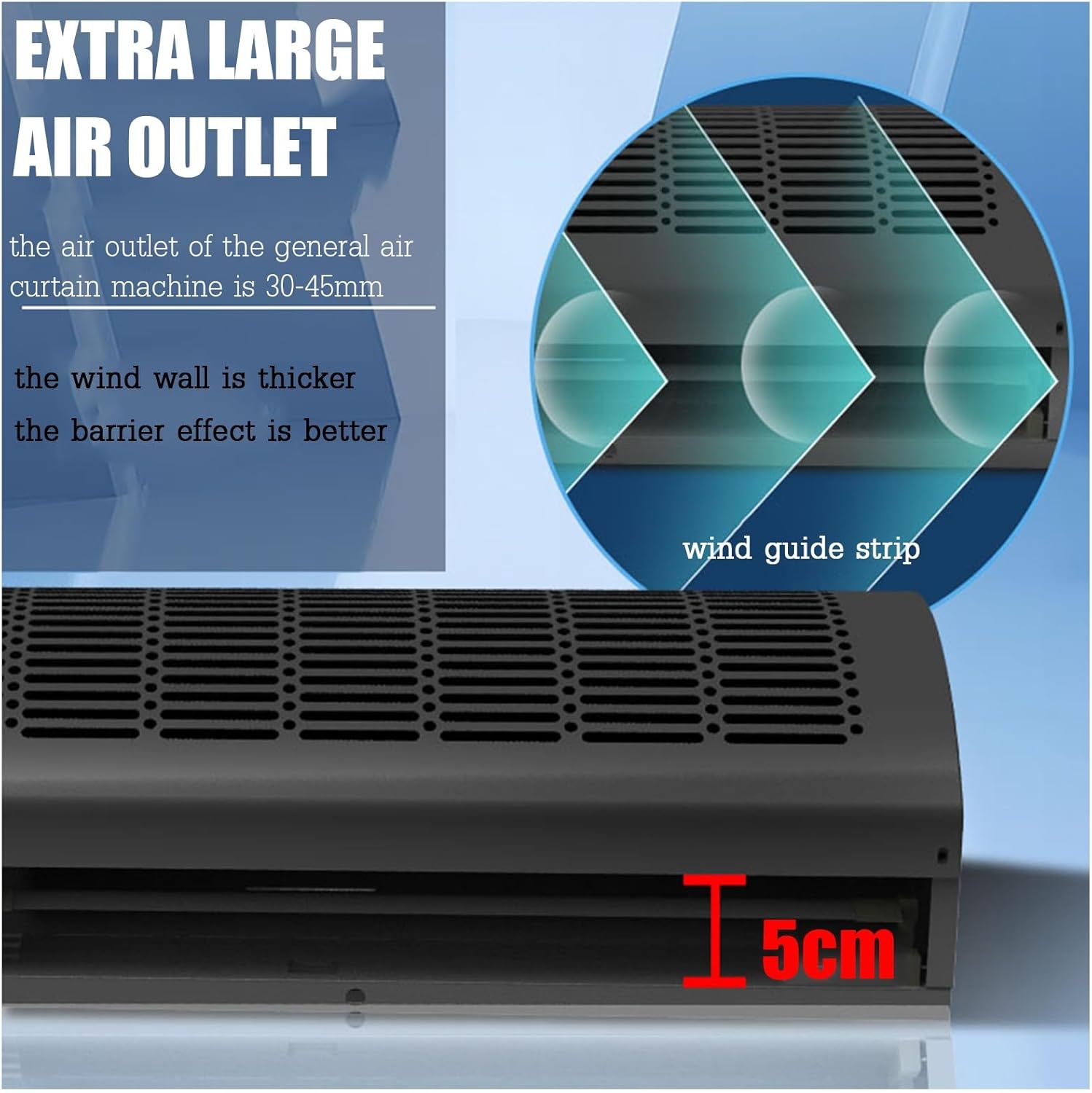 Air Curtain,Commercial Silent Door Air Curtain Machine, Energy-Saving Remote Control Black, Available in 1.5/1.8/2 Meters(0.9m)