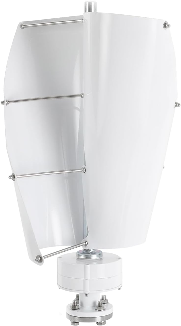 1200W Vertical Waterproof Spiral Wind Turbine Generator, with 2 Blades and Permanent Magnet Generator 48V 24V 12V Windmill Generatorsuitable for Wind and Solar Systems