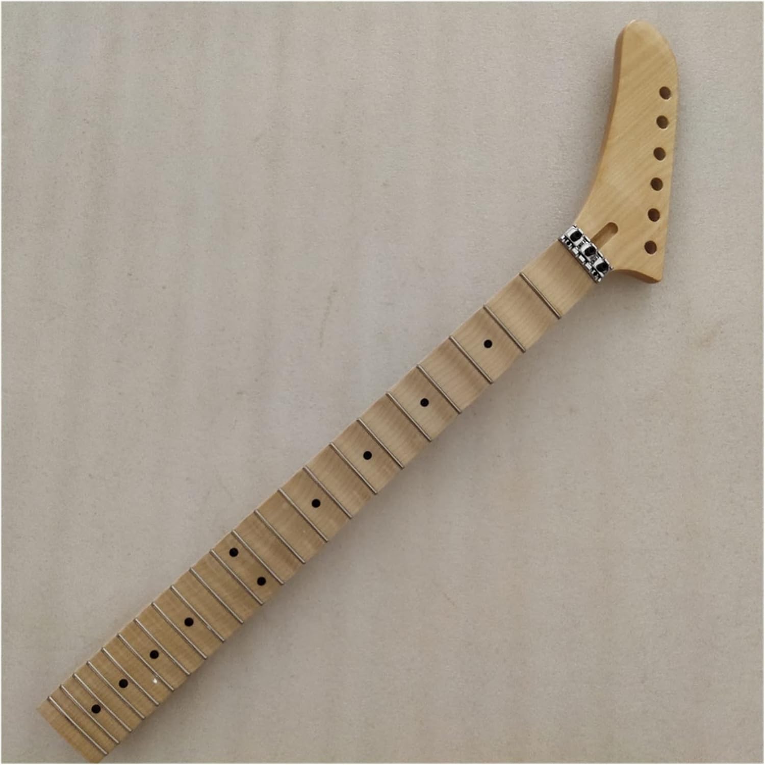 Reverse Full Scalloped Maple Electric Guitar Neck Replacement 22 Fret Maple Fingerboard Unfinished Guitar Neck
