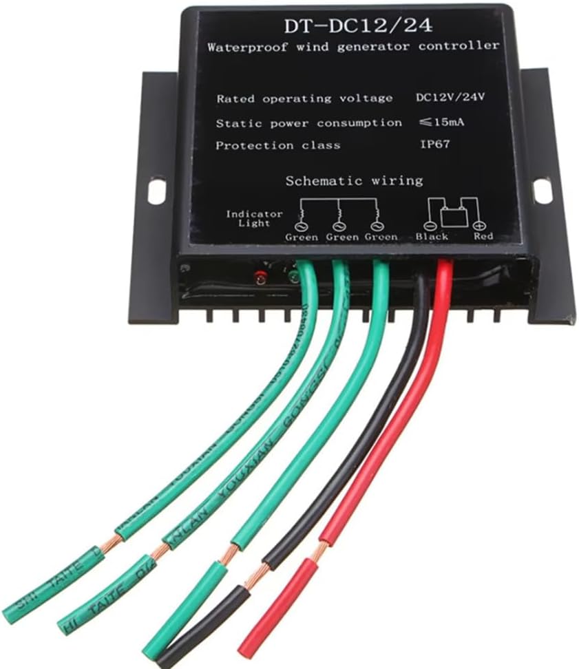 Wind Turbine MPPT Charge Controller, DC 12V 24V 48V 220V Battery Charge Controller MPPT Charge Controller for Wind Power Generation Systems(4000W),Black,12V