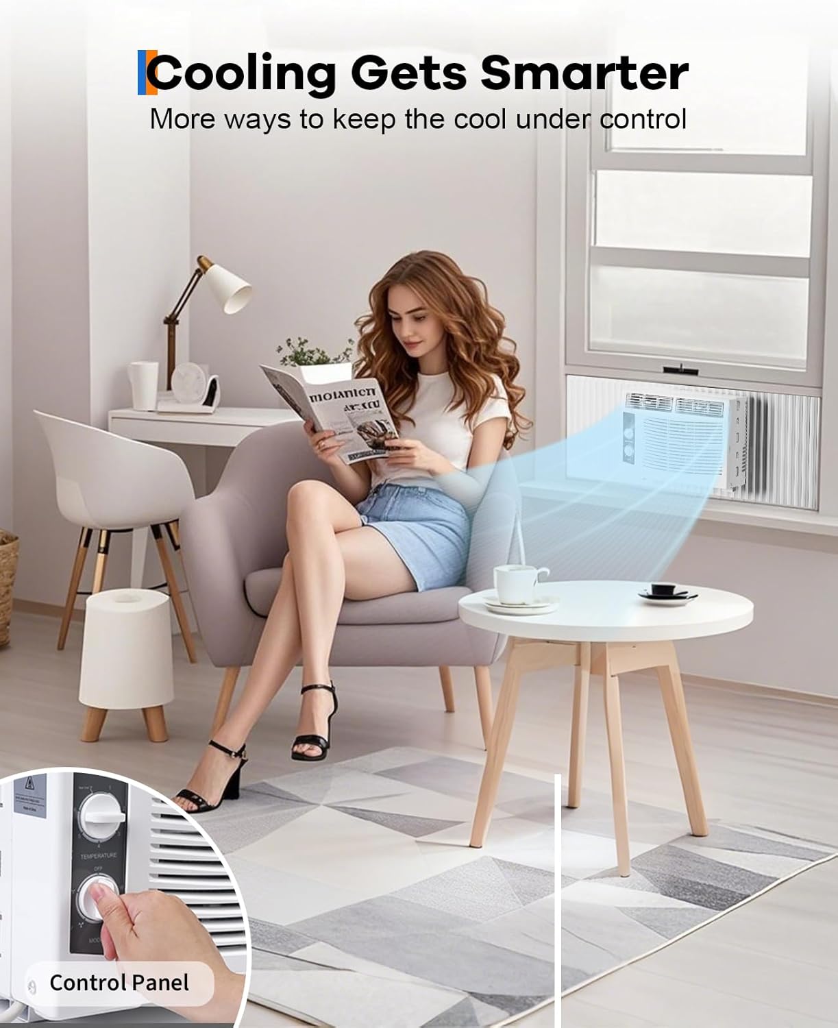 5,000 BTU Window Air Conditioner for Room Up to 200 Sq. Ft, 3 In 1 Quiet Window AC Unit with Cool, Fan, Dry Modes, Mechanical Control & Easy Install for Bedrooms, Apartments, Dorms
