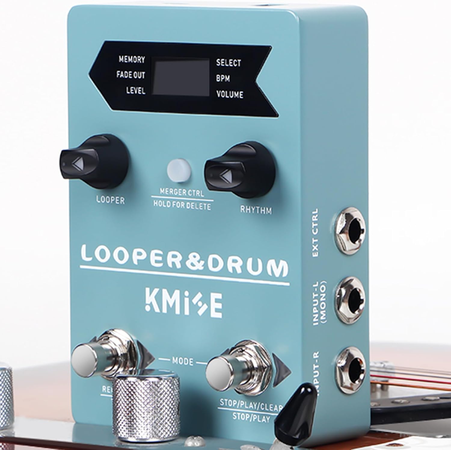 KMISE Loop Pedal & Drum Machine 2-In-1,Stereo Guitar Looper Pedal with 100 Styles Drum Grooves, 40 Slots 160 Mins Looper Recording Capacity, Support Import/Export in Editor Software. DC 9V/300 mA