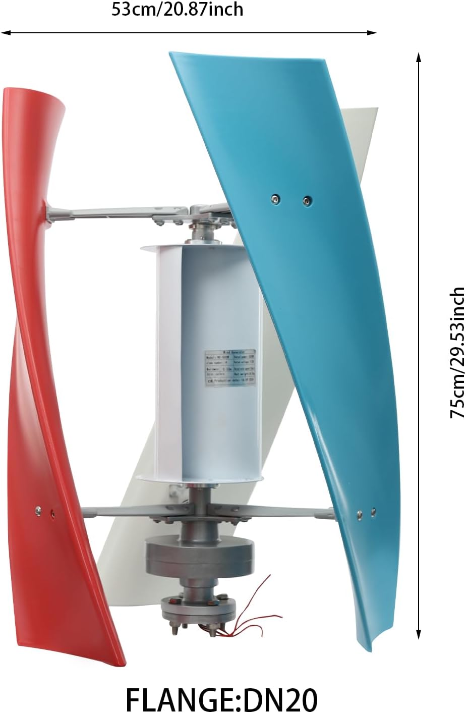 100W Vertical Wind Generator, 12V Output Wind Turbine with Controller, Aerodynamic Design, 3 Blades, Auto Windward Adjustment, Ideal for Boats, Gazebos and Mobile Homes (12V)