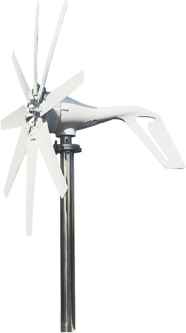 Wind Turbine Generator 8 Blades 2000w 12v 24v 48v with Mppt Hybrid Charge Controller for Home Use for Home, Farm, RVs, Boats(with MPPT Controller,48V_1000W)