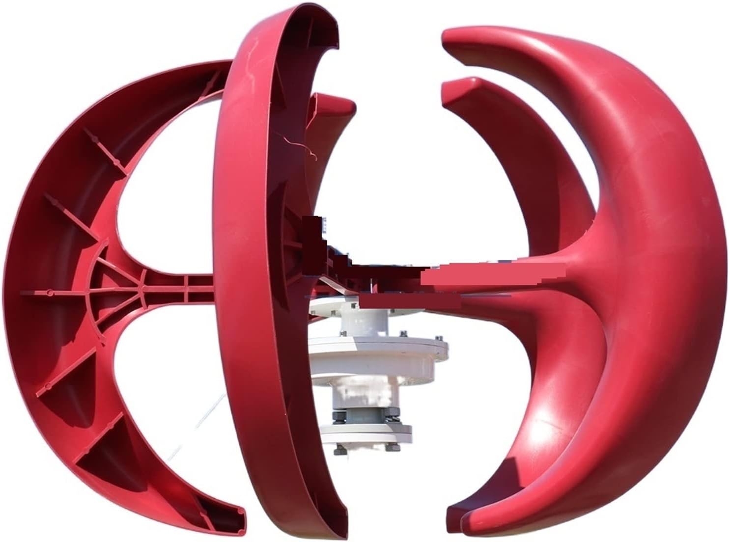 Wind Turbine Generator Kit, 4000W 5 Blades Vertical Axi Wind Turbines Generator Lantern 12V 24V Motor Kit Electromagnetic for Home Streetlight Use for Hybrid Solar Wind System(White,24V)