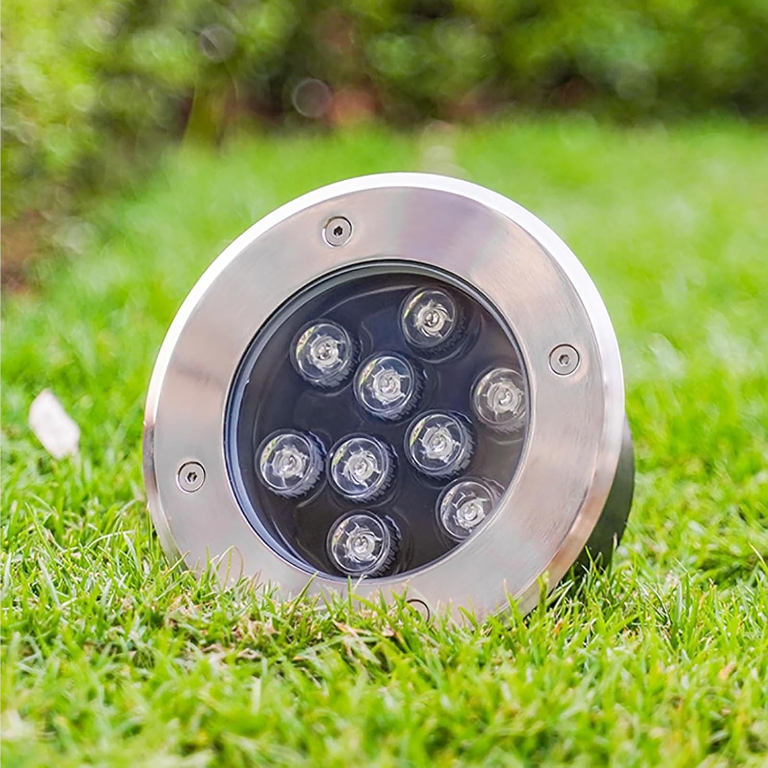 Outdoor Landscape Lights - Outdoor Buried Lights, IP67 Waterproof Ultra-Thin Recessed Spotlight, 12V Low Voltage Round Garden Courtyard Decorative Floor Lamp, LED Floor Spotlight(Blue,36W)