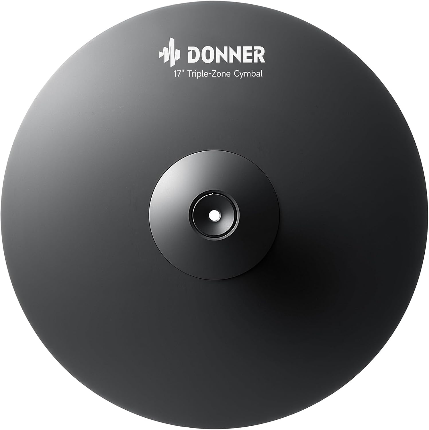 Donner Mute Cymbal for Electronic Drum Set, 17-inch Triple-Zone Crash/Ride Cymbal for Electric Drum Kit, 3 Zone E Cymbal for Digital Drum (CYB-17T)