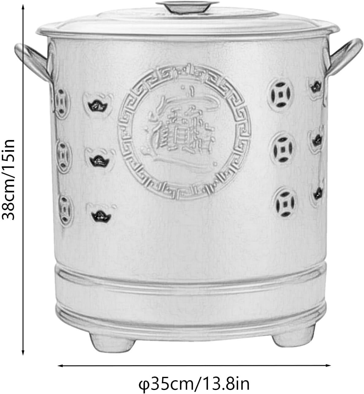 Stainless Steel Incinerator, Heat-Resistant Burn Barrel, Fire Barrel with Lid, for Leaves, Trash, Documents & Backyard Debris