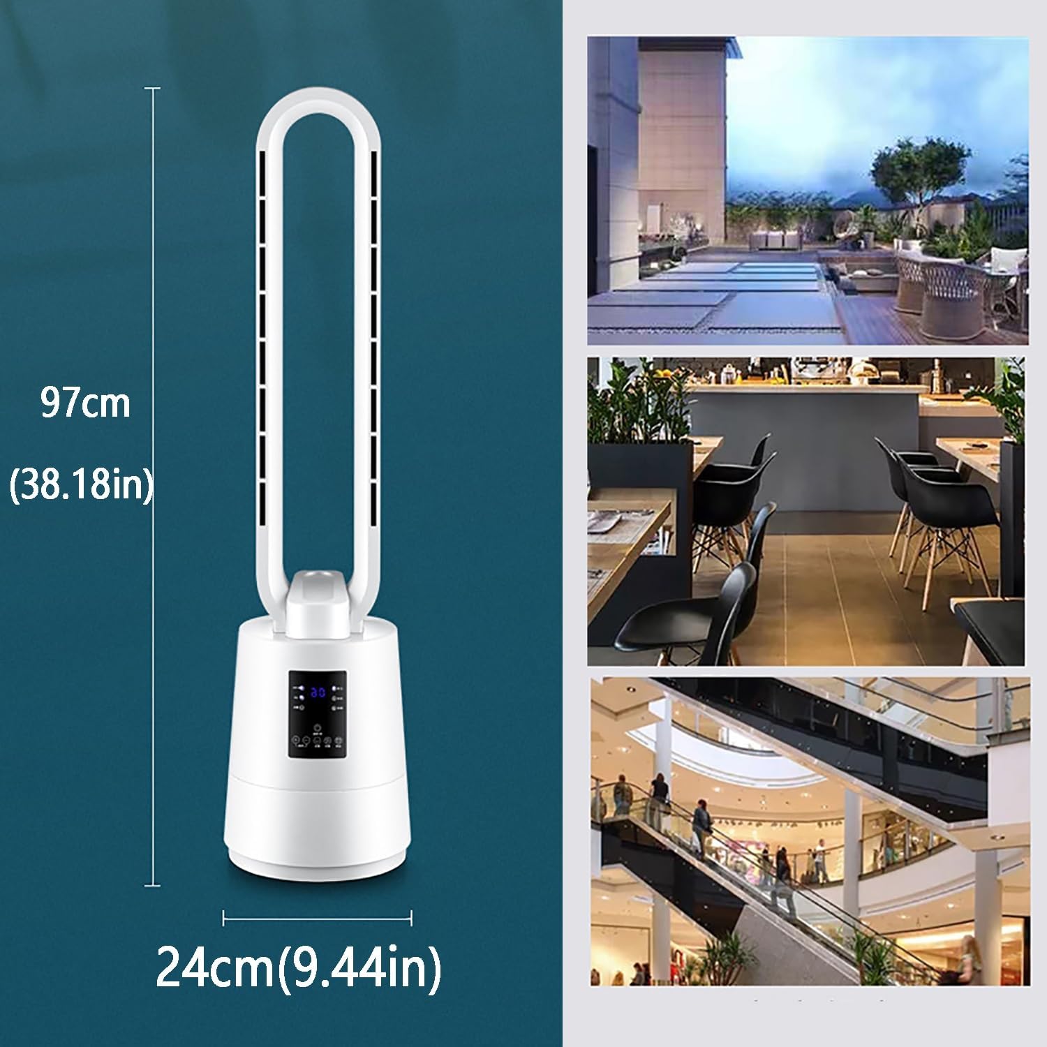 Tower Fan for Bedroom, 12 Speeds Floor Fan, 60° Oscillating Fans, Air Circulation Fan with Remote, 8H Timer, Standing Fans, Bladeless Fan Powerful for Home Office Room(White)