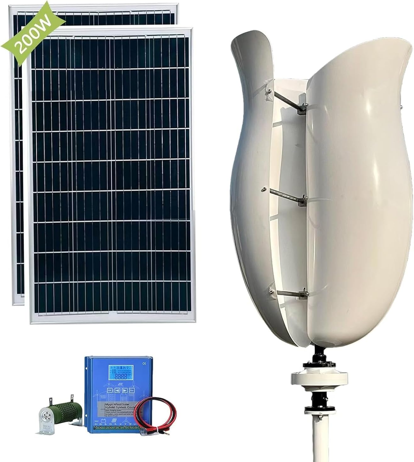 CAJUCA 5000W Wind Turbine Generator Kit Vertical Axis Wind Turbine Generator Home Generator Magnetic Levitation Breeze Start Wind and Solar Power